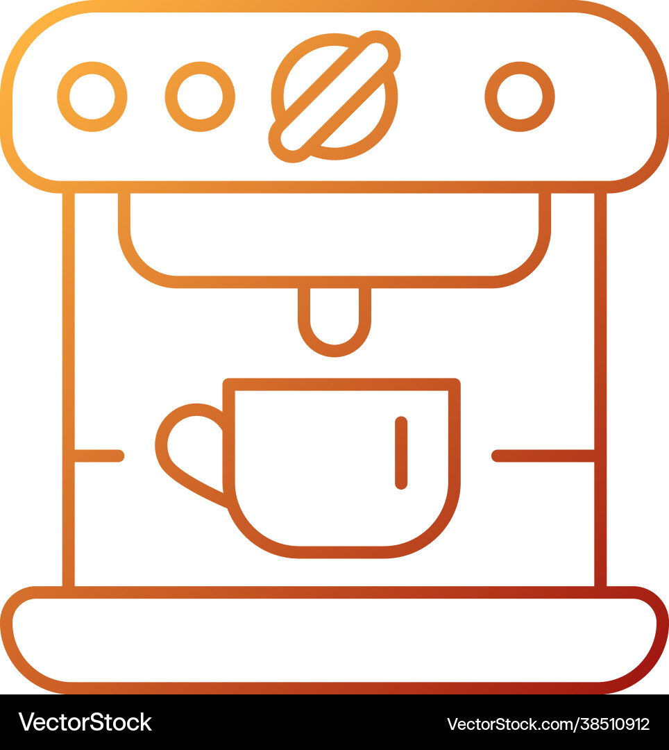 Espresso machine gradient linear icon Royalty Free Vector