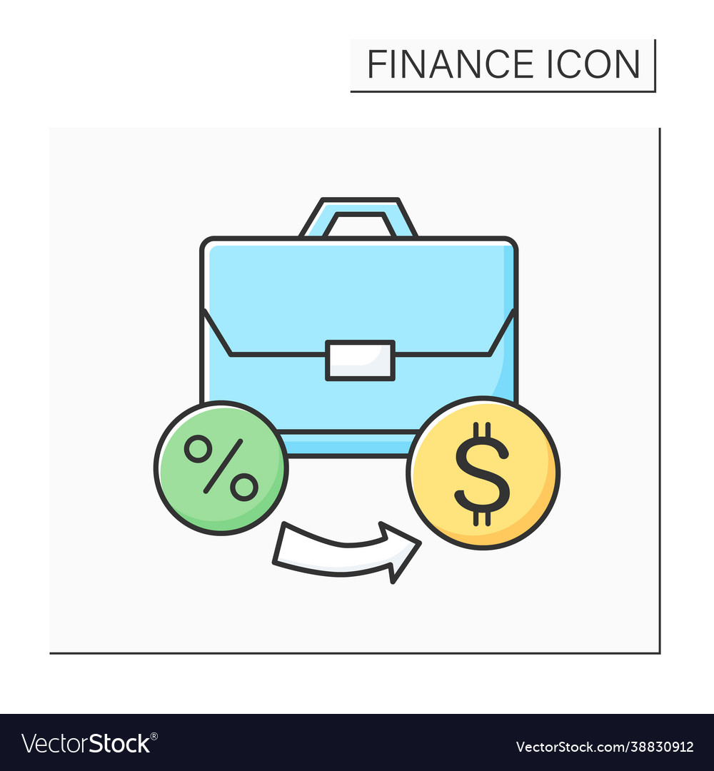 Investment portfolio color icon Royalty Free Vector Image