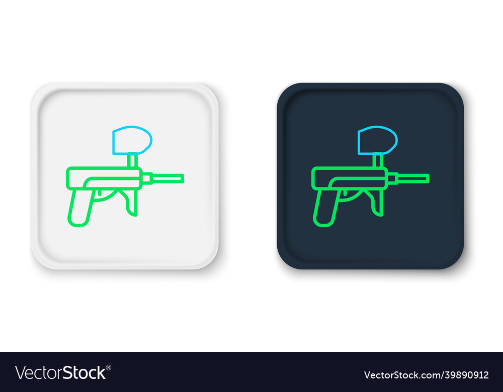 Line paintball gun icon isolated on white Vector Image