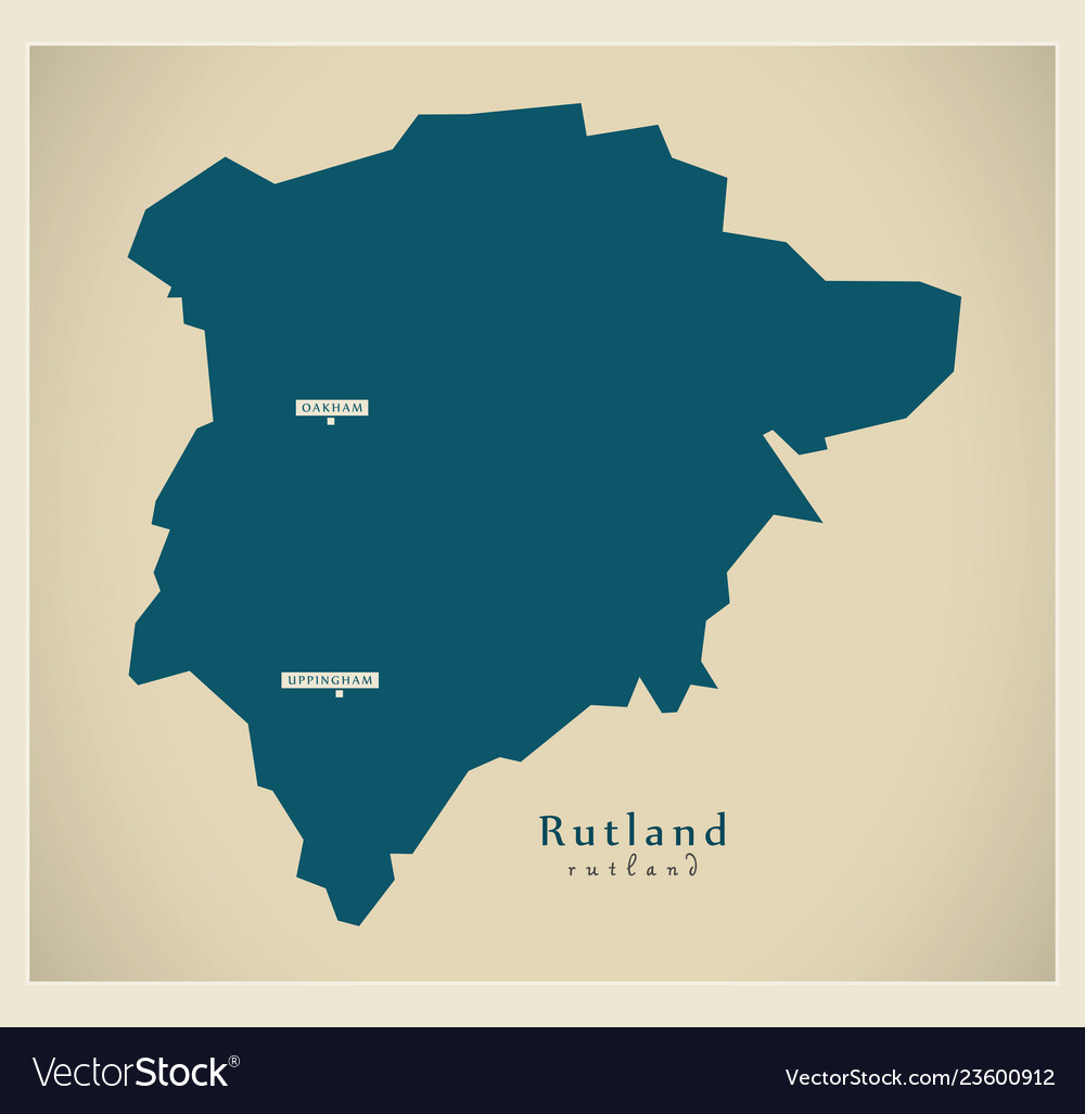 Modern Map - Rutland Unitary Authority England Uk Vector Image