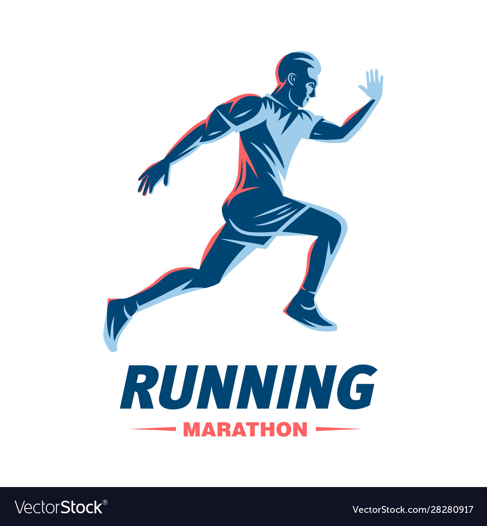 Art concept a running man Royalty Free Vector Image