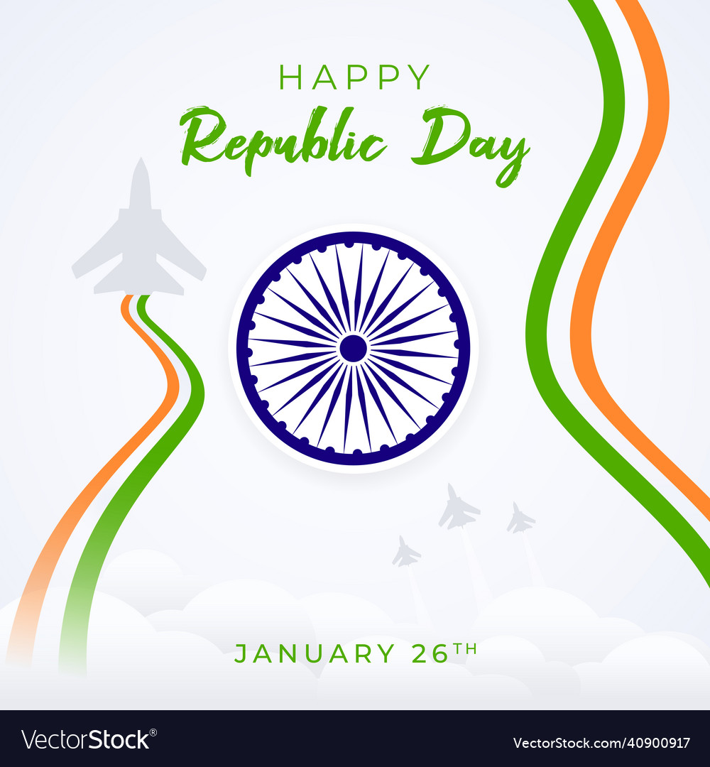 Happy indian republic day celebration january Vector Image