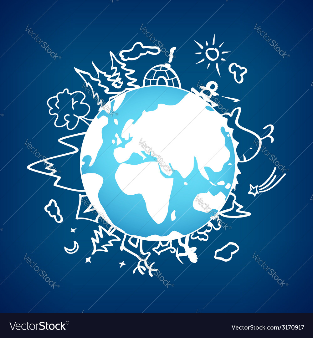 Life out of a civilization on the globe Royalty Free Vector