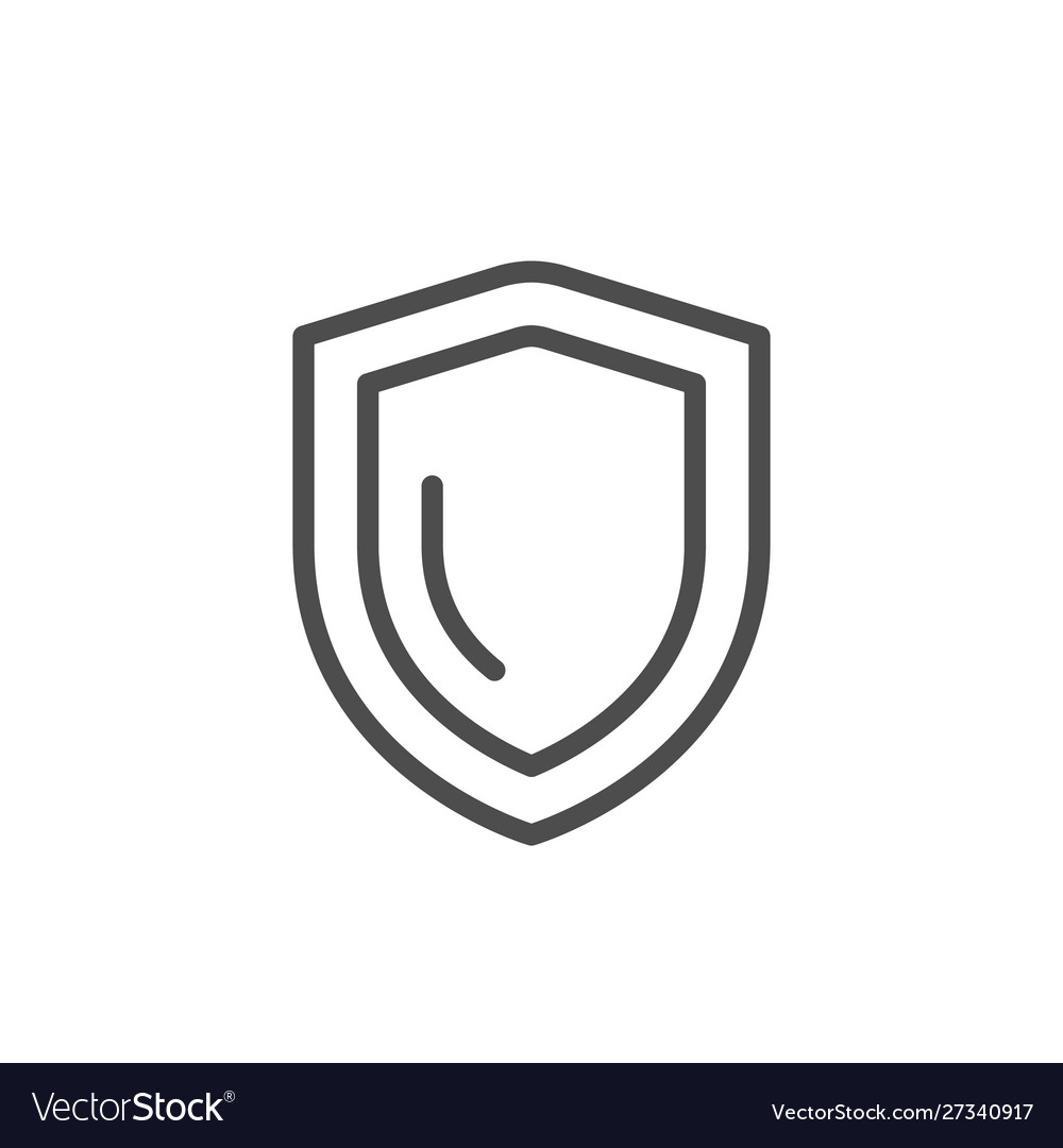 Shield line icon and security concept Royalty Free Vector