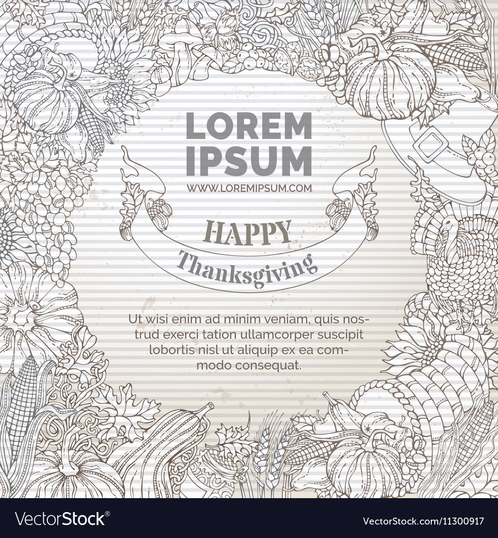 Vintage thanksgiving background Royalty Free Vector Image