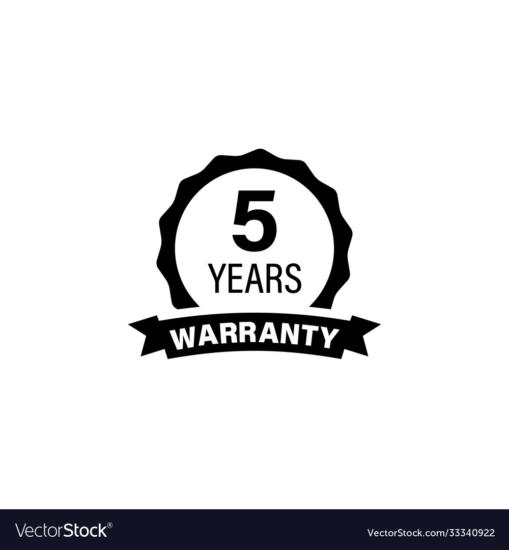 5 years and lifetime warranty label icon Vector Image