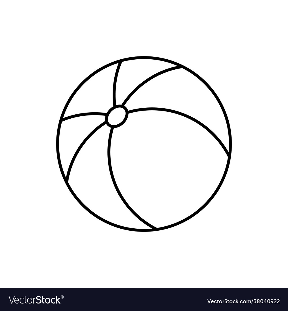 Beach Ball Linear Icon On White Background Vector Image