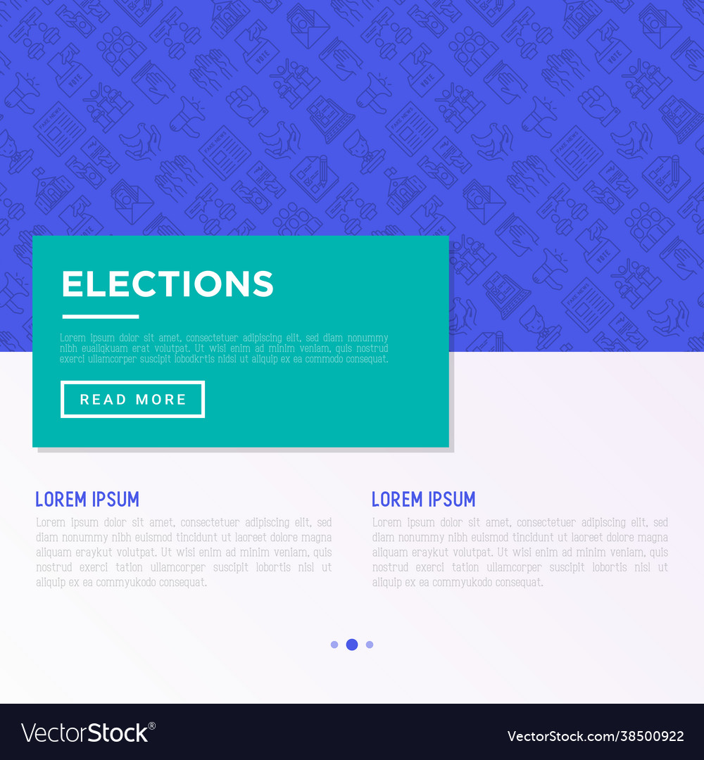 Election and voting concept with thin line icons