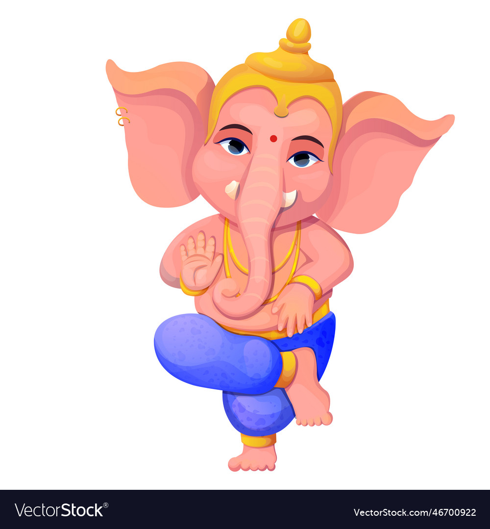 Little cute ganesh religious traditional god Vector Image