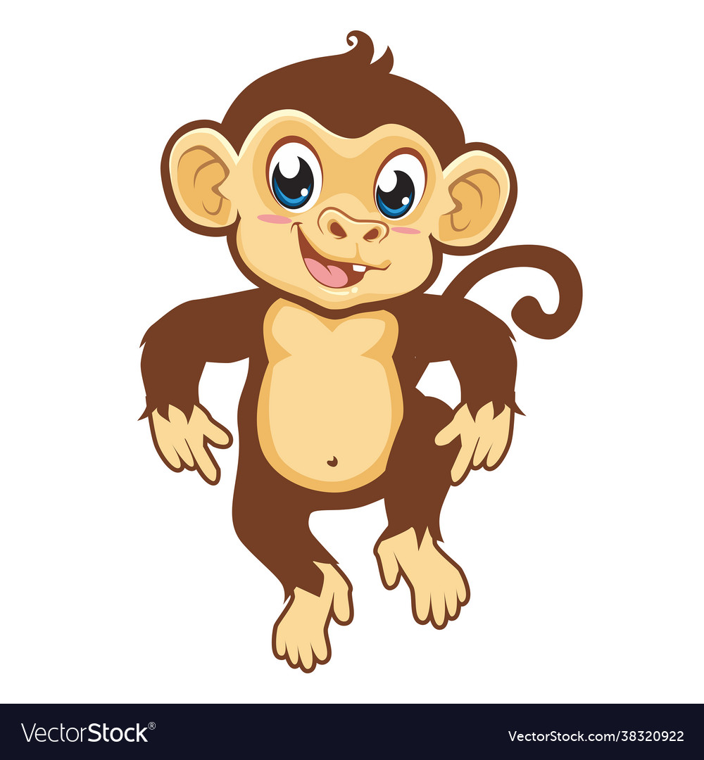 Monkey mascot cartoon Royalty Free Vector Image