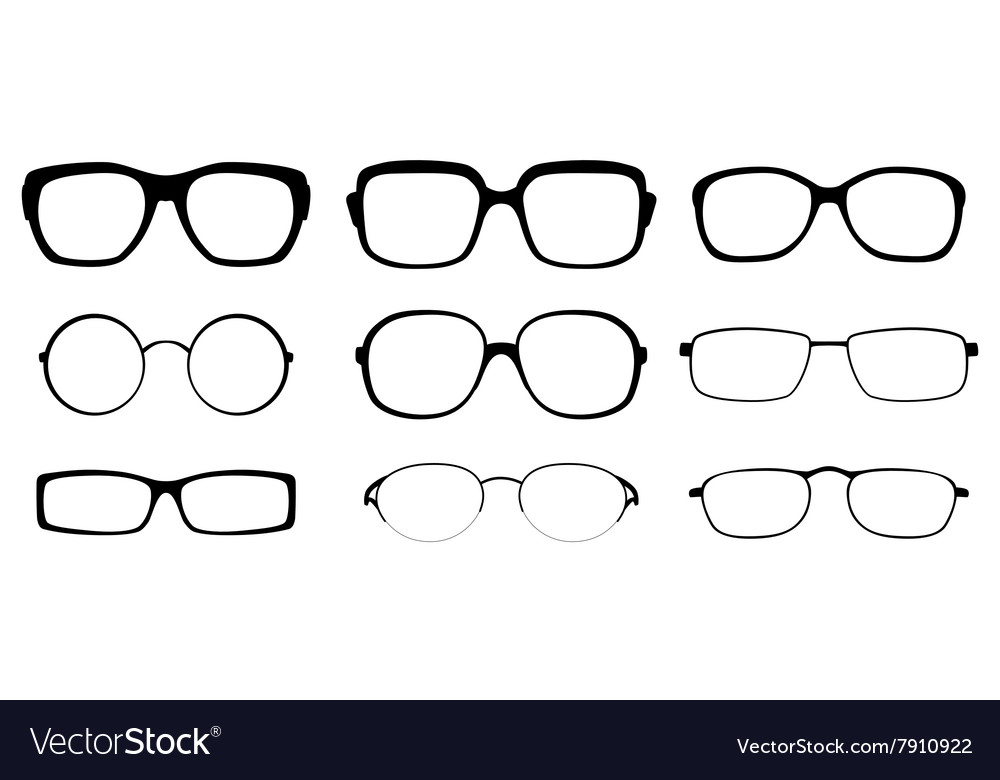Set of spectacle frames Royalty Free Vector Image