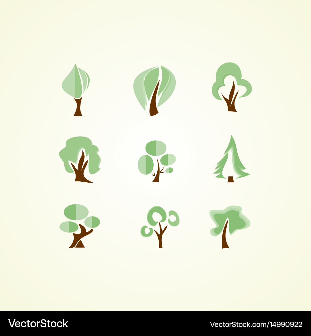 Trees icons Royalty Free Vector Image - VectorStock
