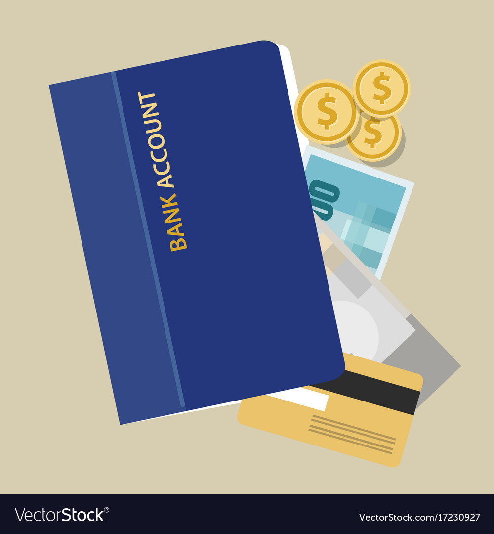 Bank account book statement paper money finance Vector Image