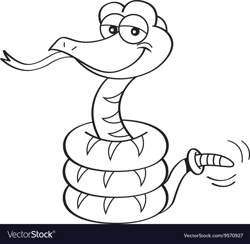 Cartoon rattle snake Royalty Free Vector Image