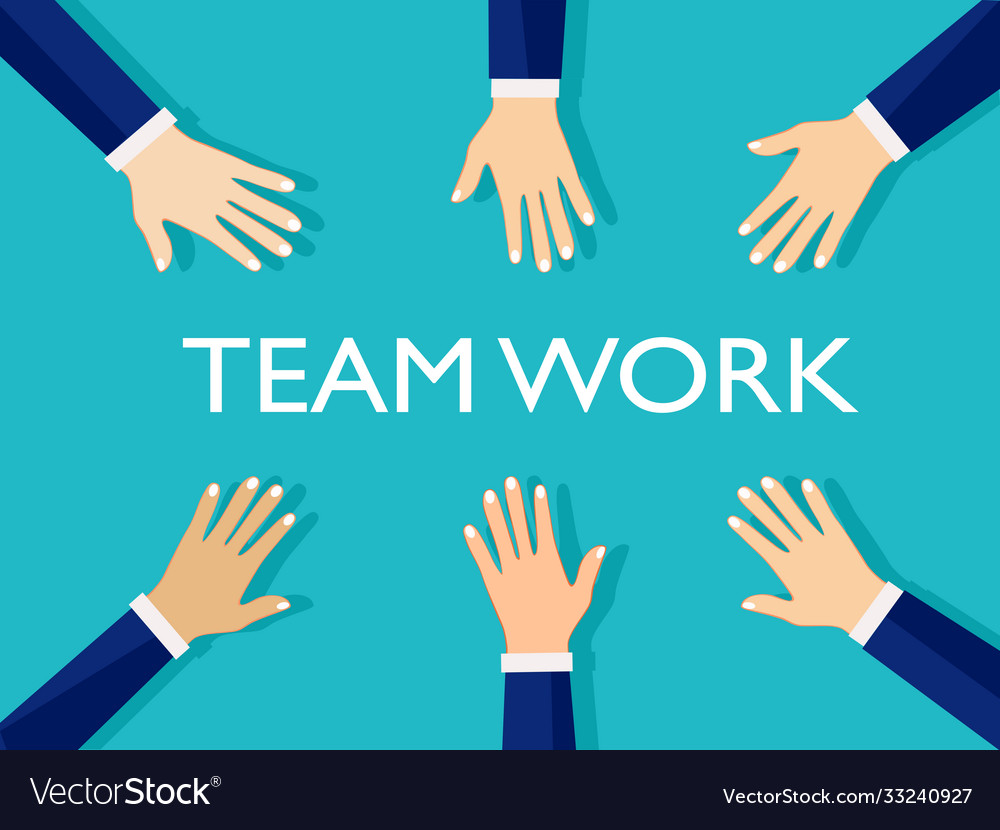 Hands businessmen are working together Royalty Free Vector