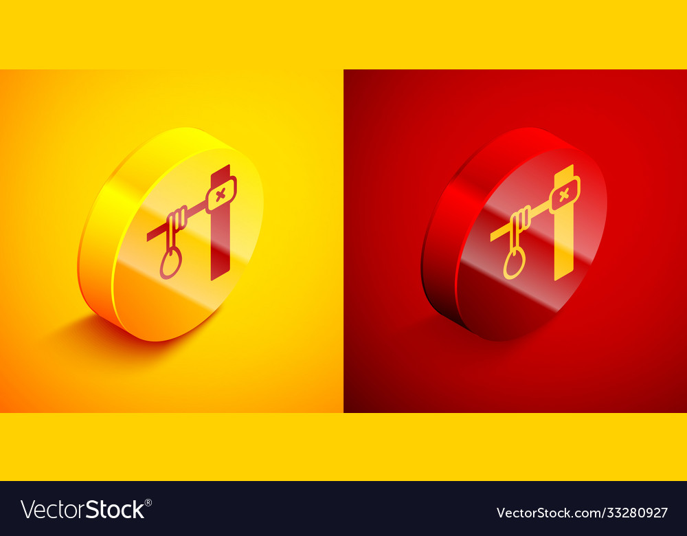 Isometric gallows rope loop hanging icon isolated Vector Image