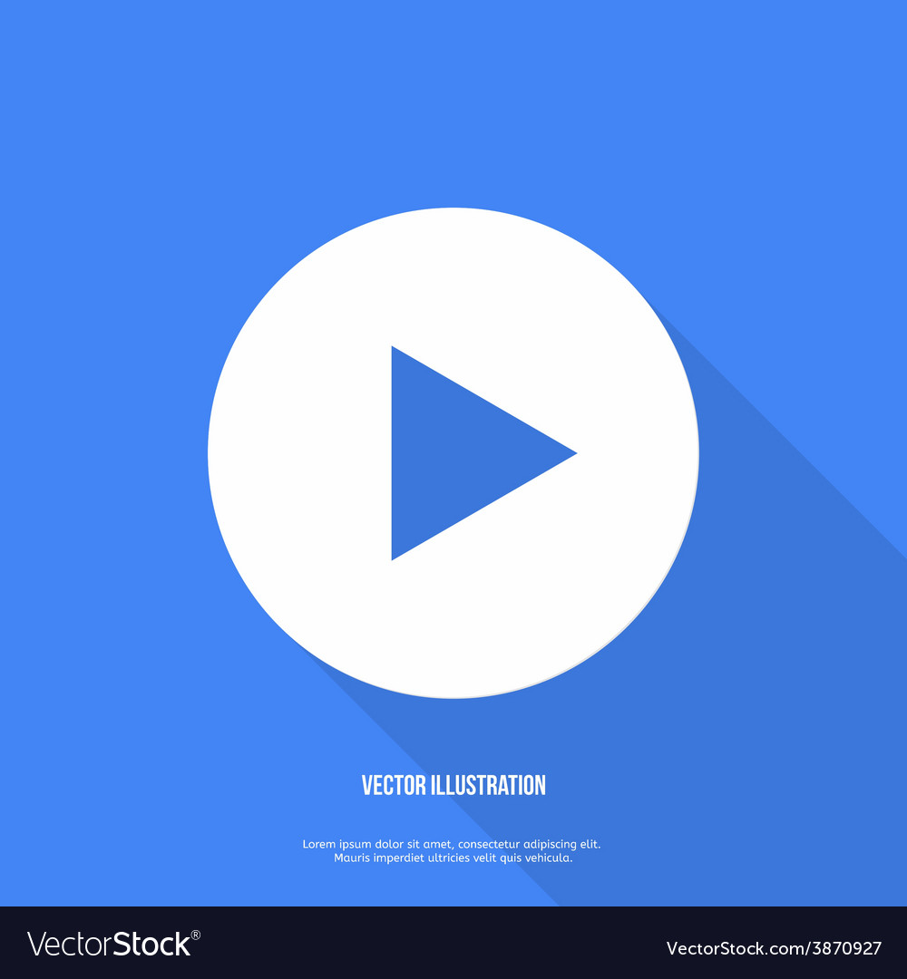 Play Button Web Icon Flat Design Royalty Free Vector Image