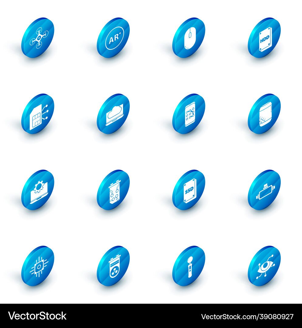 Set ar augmented reality computer mouse hard Vector Image