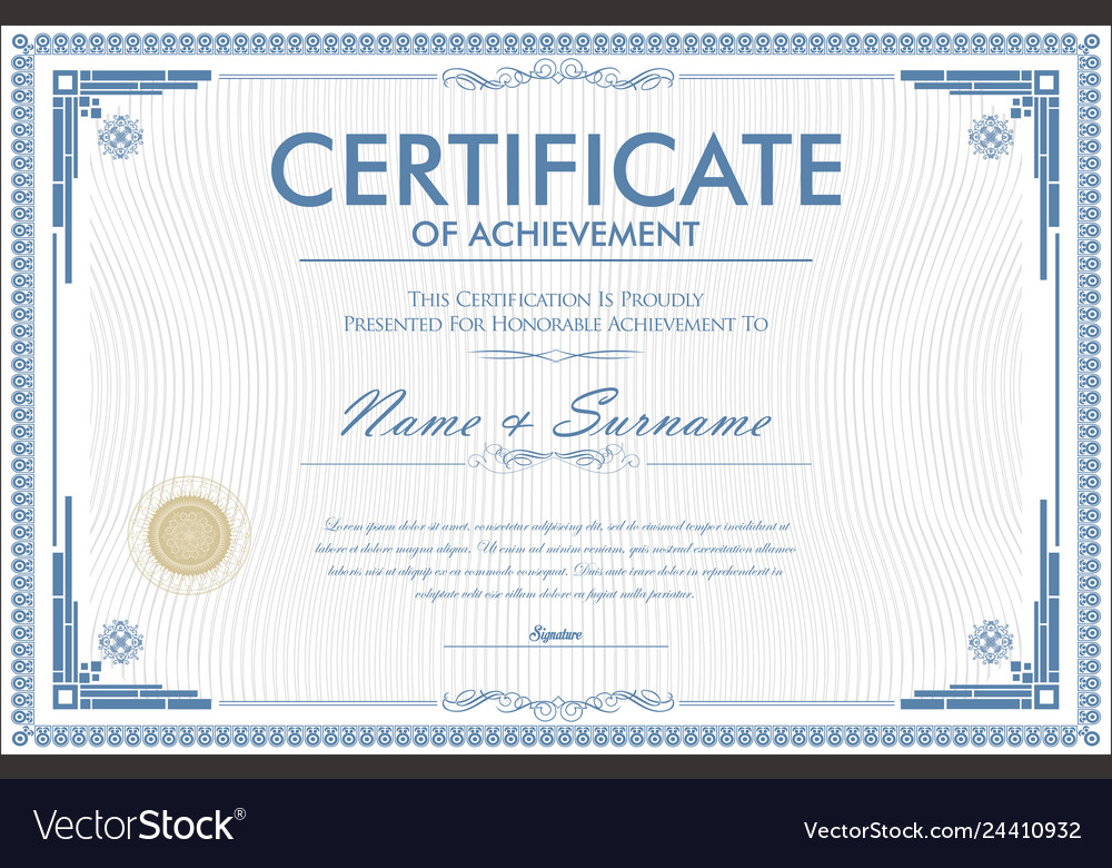 Certificate of achievement retro design template 8