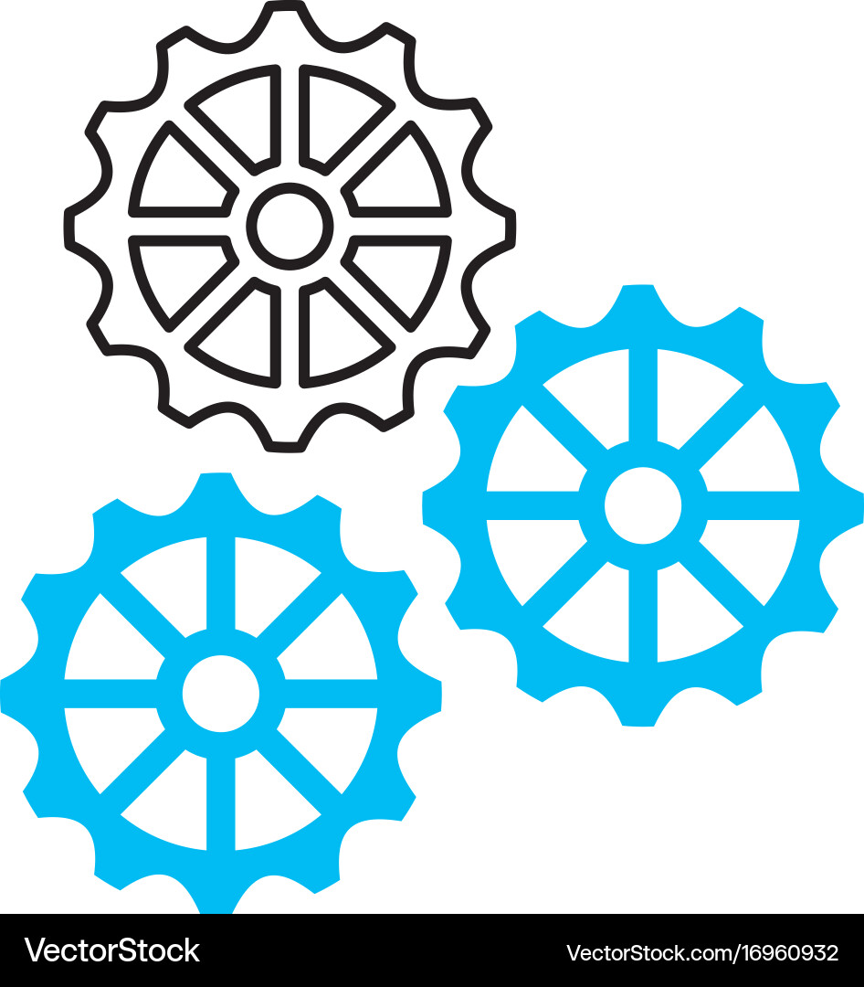 Gears machine isolated icon Royalty Free Vector Image