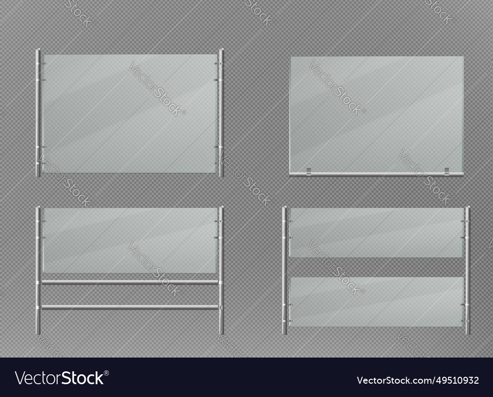 Glass banister for balcony or fence Royalty Free Vector