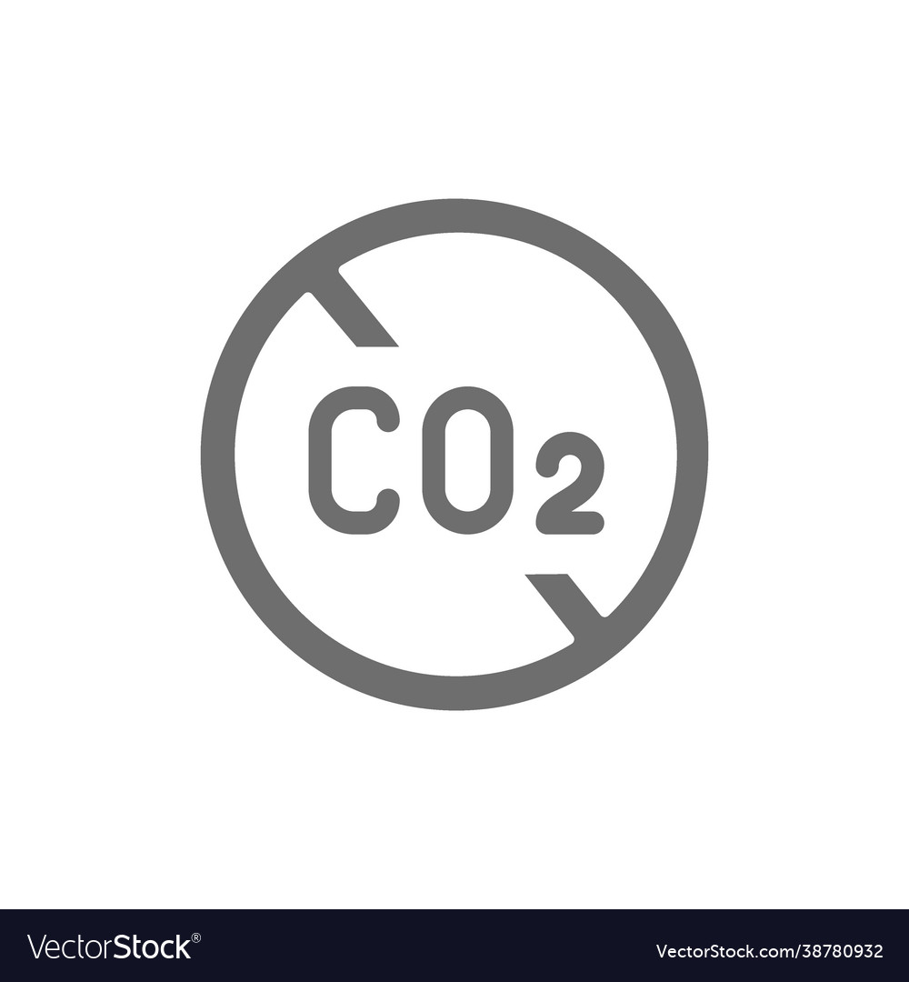 No carbon emissions co2 emissions sign gray icon Vector Image