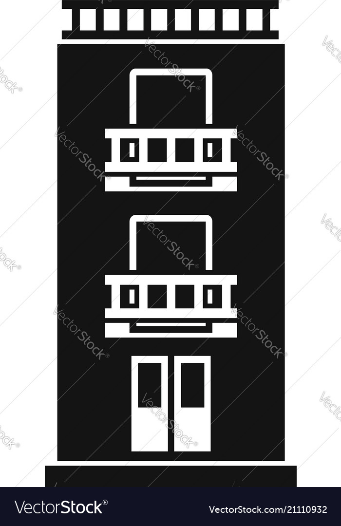 Two floor house icon simple style Royalty Free Vector Image