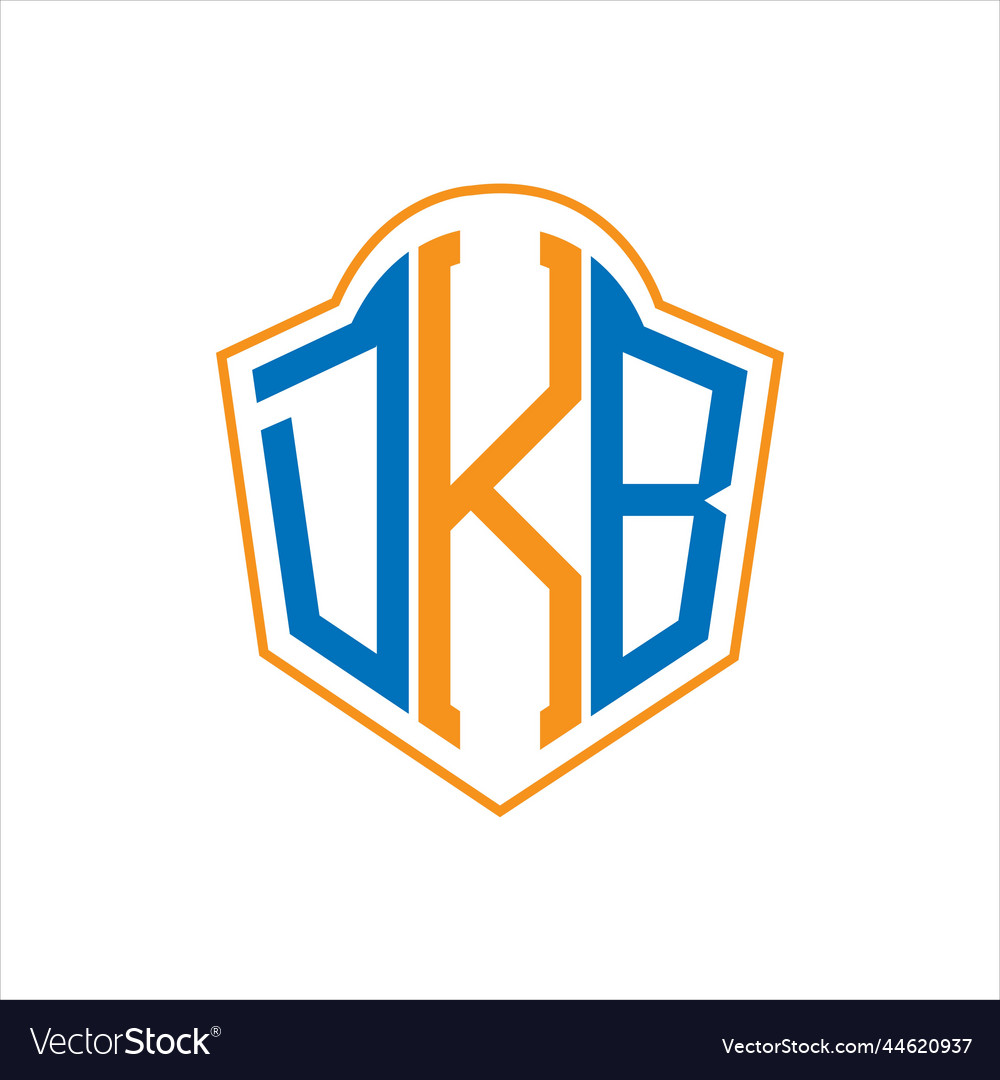 Dkb abstract monogram shield logo design on white