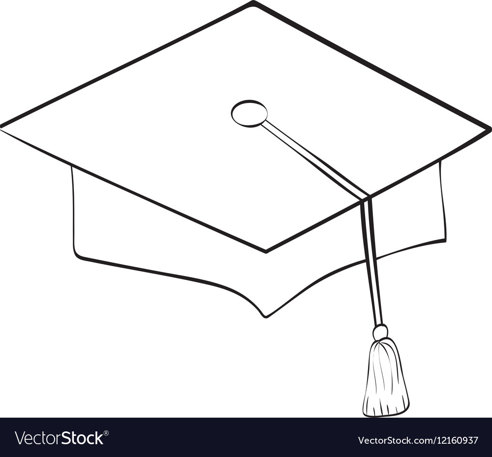 Graduation student hat Royalty Free Vector Image