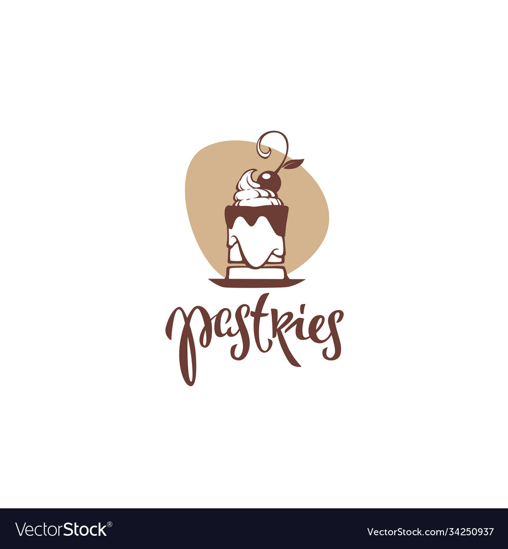 Pastries bakery logo emblem with lettering Vector Image