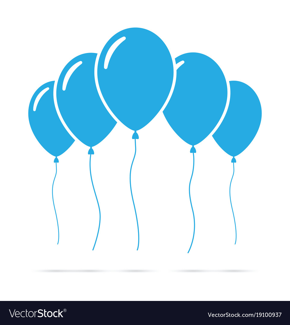 Set of blue balloons Royalty Free Vector Image