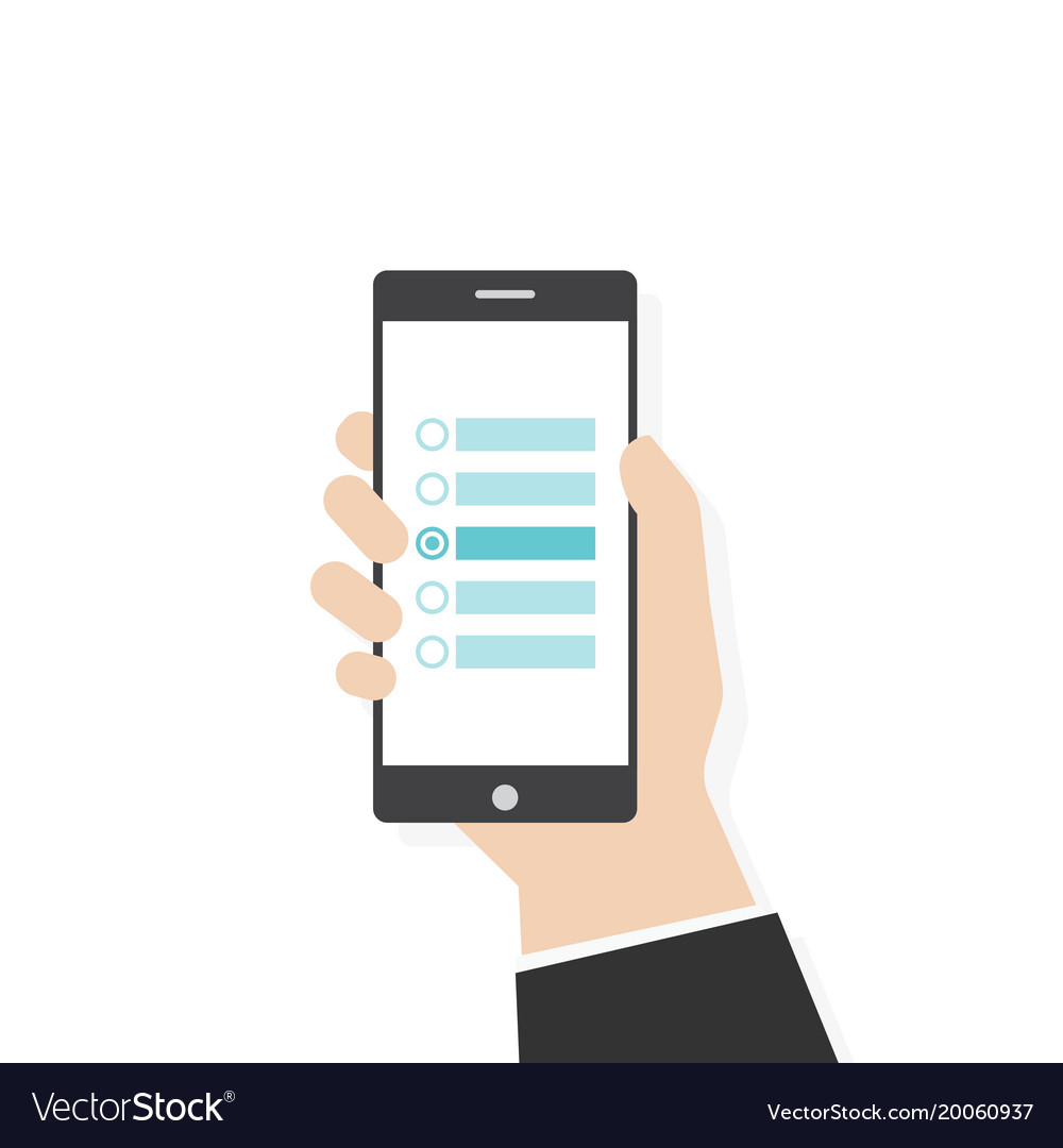 Set of mobile survey recruitment and click here Vector Image