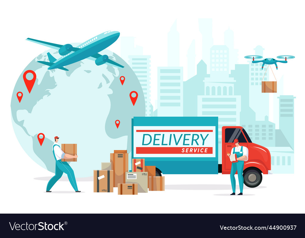 World express delivery by postman service male Vector Image