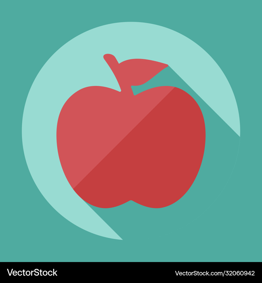 Flat modern design with shadow apple Royalty Free Vector