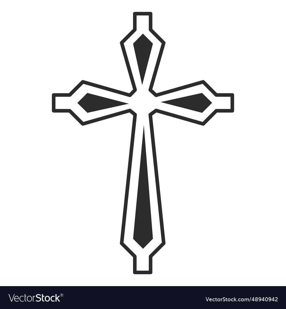 Ornamented cross religion icon Royalty Free Vector Image