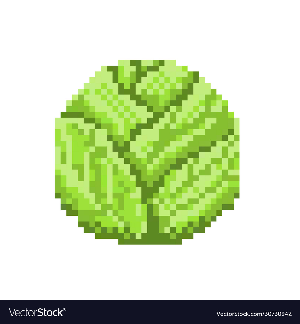 Pixel Art Cabbage Icon 32x32 Royalty Free Vector Image 2790