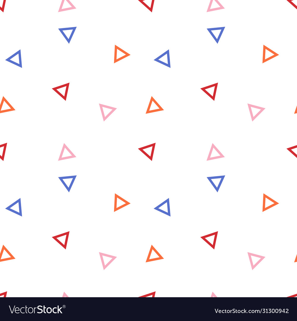 Seamless geometric pattern with colours triangles Vector Image
