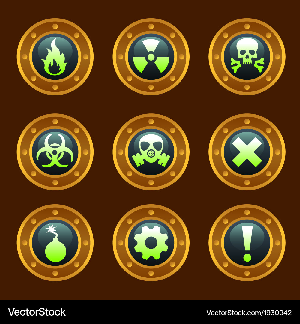 Steam punk danger signs Royalty Free Vector Image