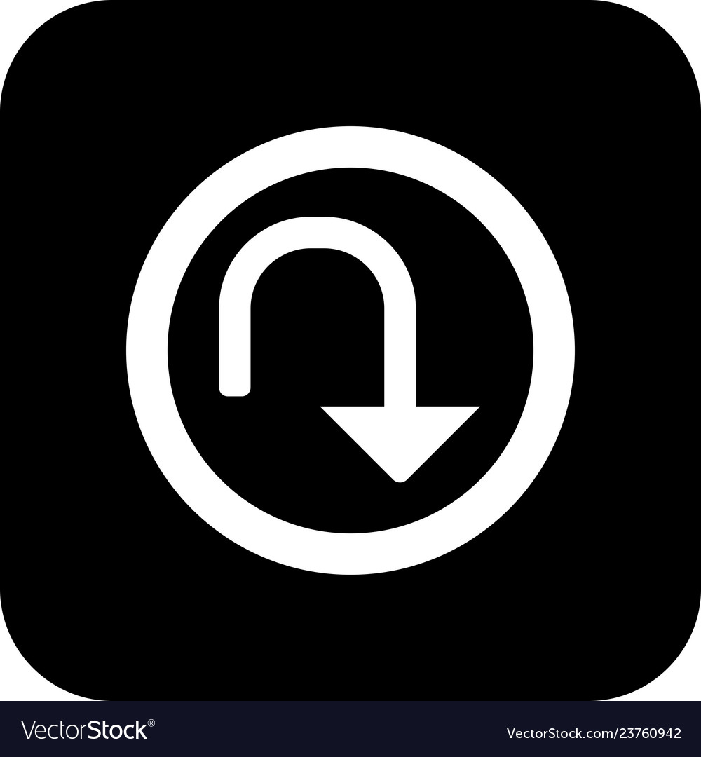 U-turn icon Royalty Free Vector Image - VectorStock