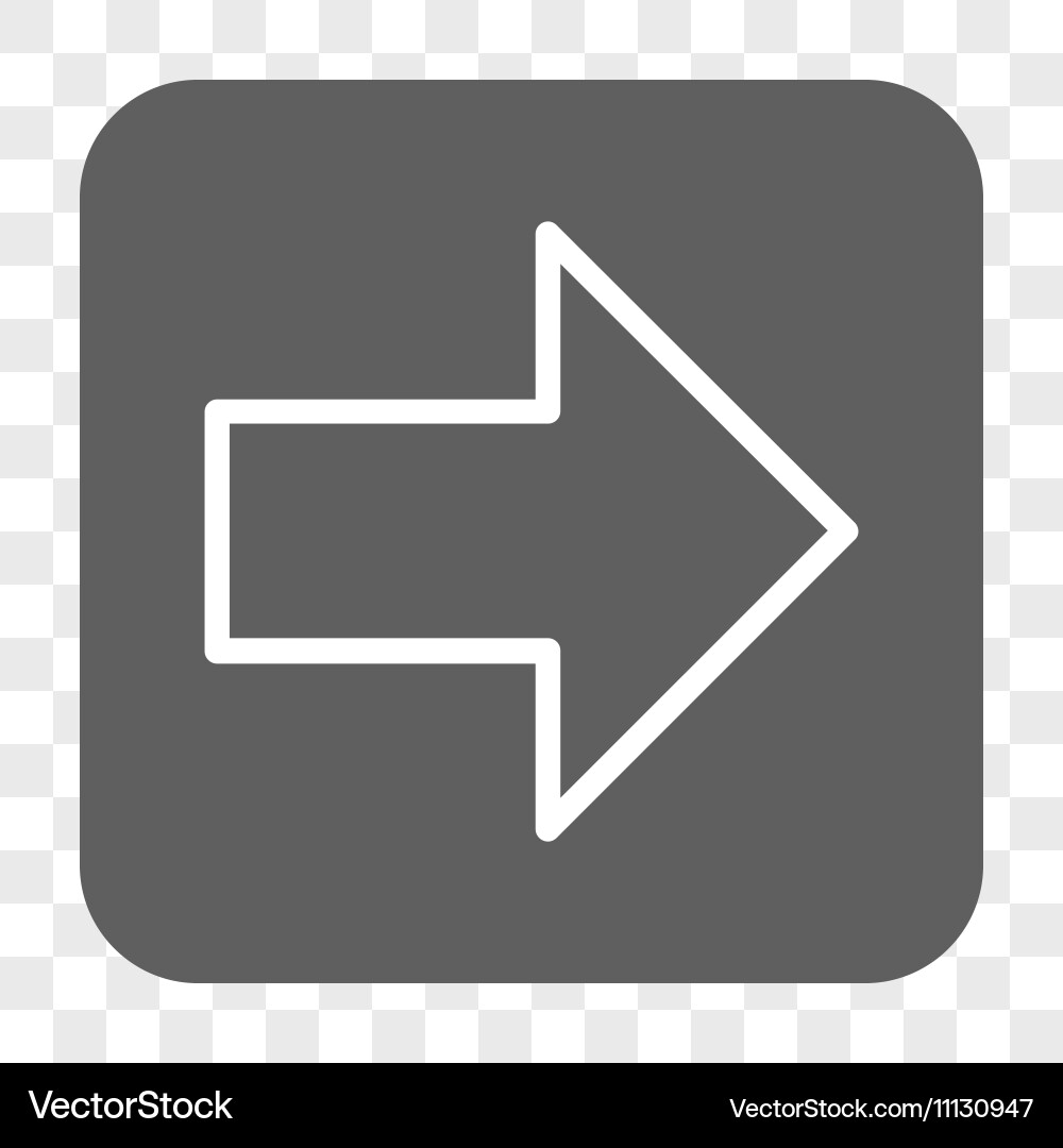 Arrow right rounded square button Royalty Free Vector Image