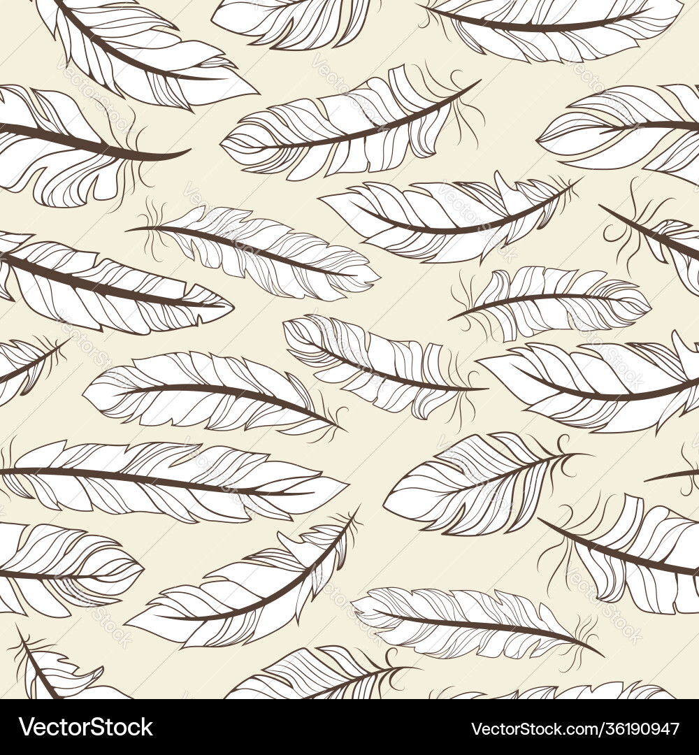 Feathers seamless pattern Royalty Free Vector Image