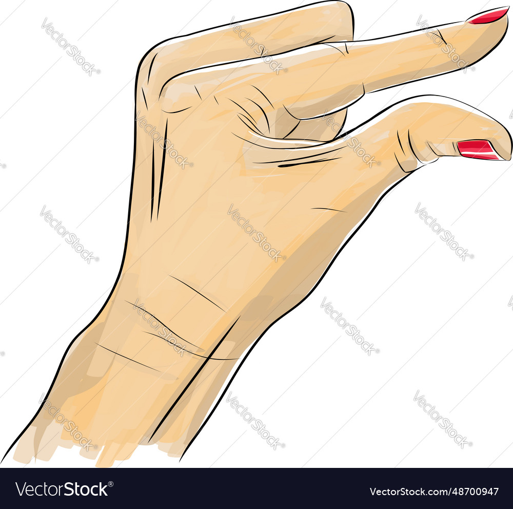 Hand sketch making a minimum amount gesture small Vector Image Hand sketch making a minimum amount gesture small Vector Image