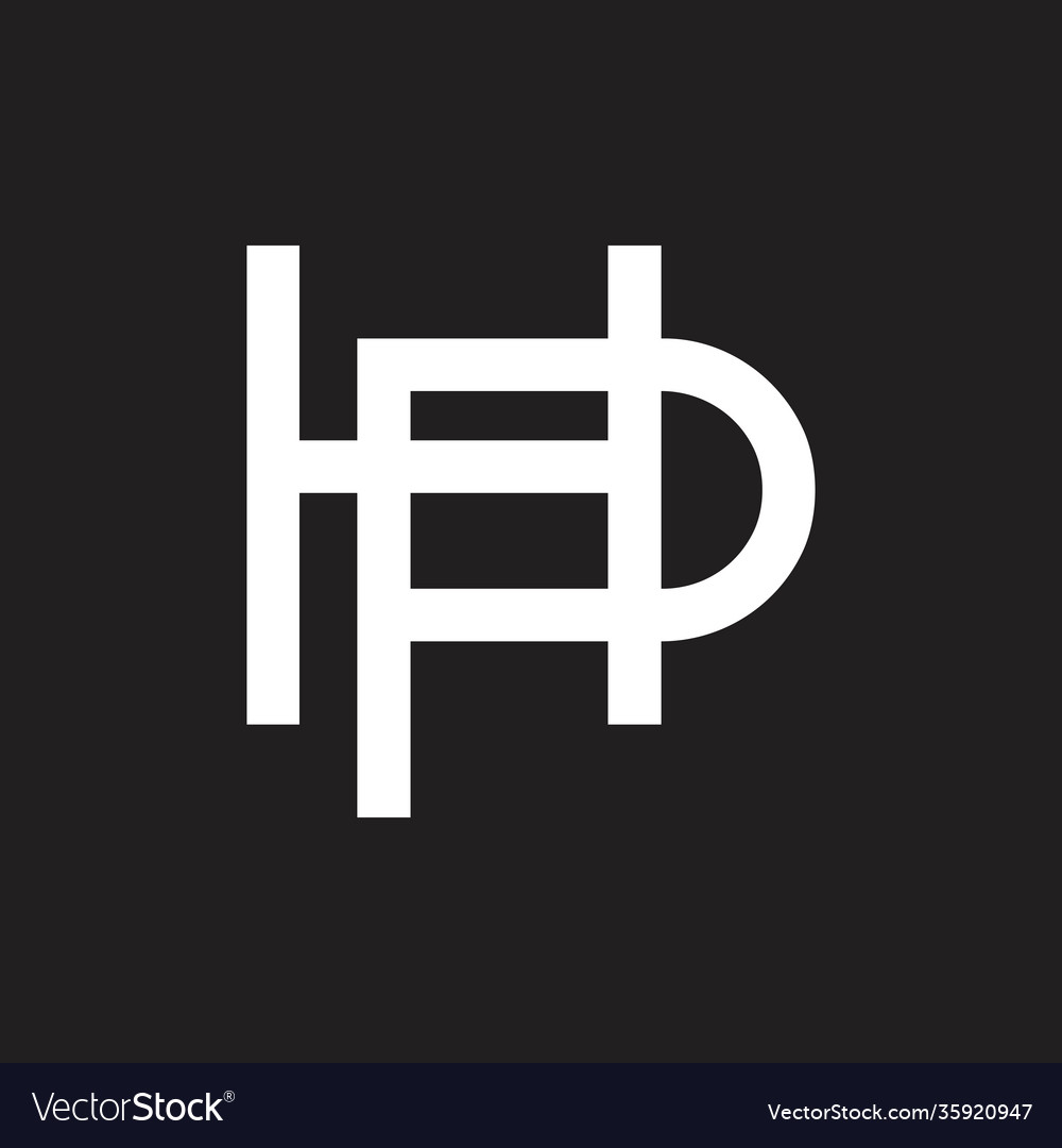 Letter hp linked line design geometric logo Vector Image