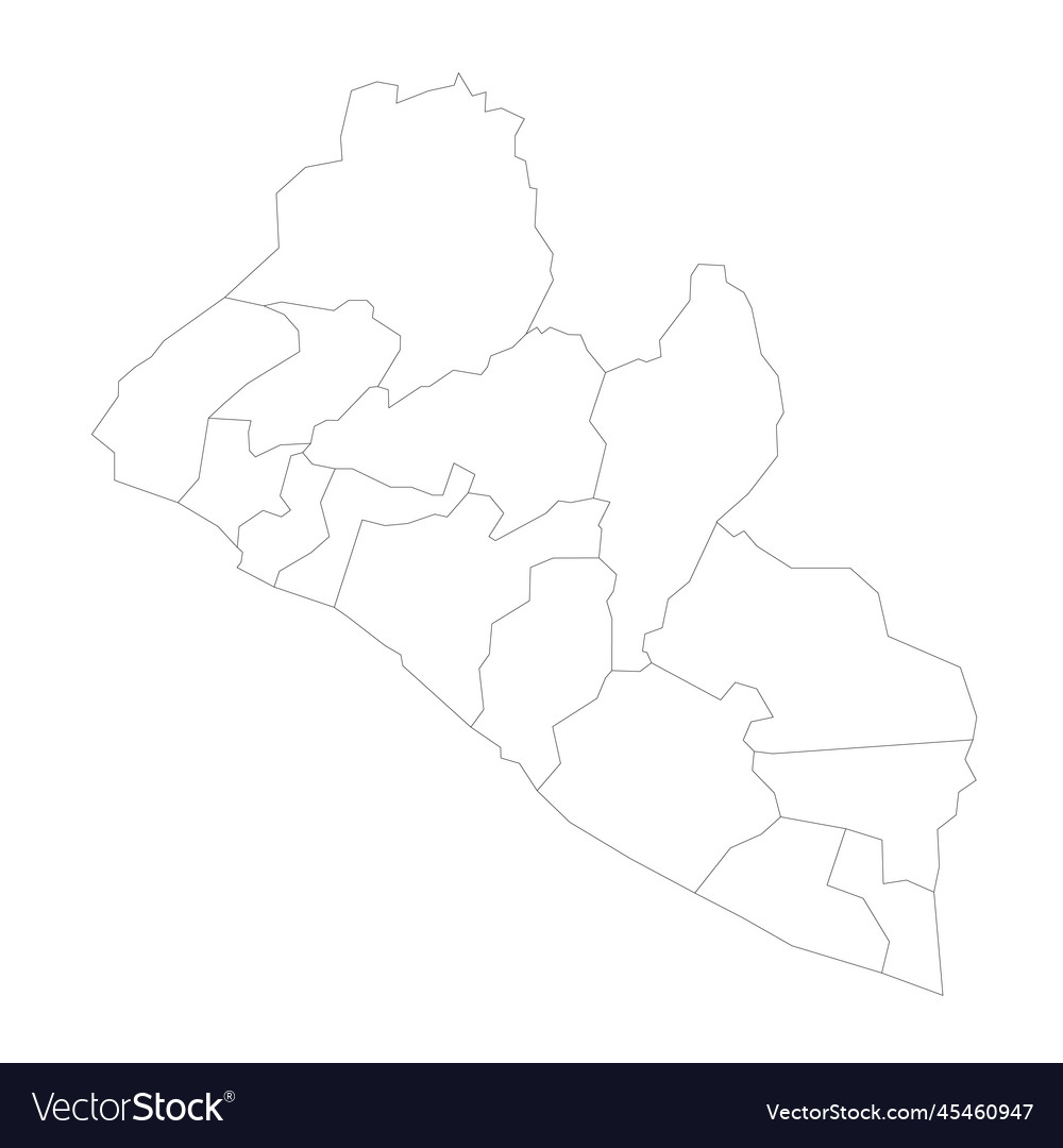 Liberia Political Map Of Administrative Divisions Vector Image