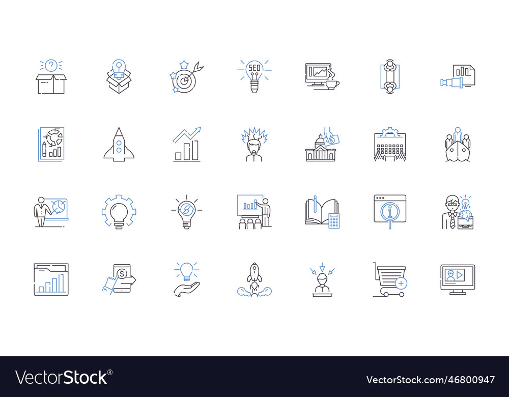 Outline and sketch line icons collection rough Vector Image