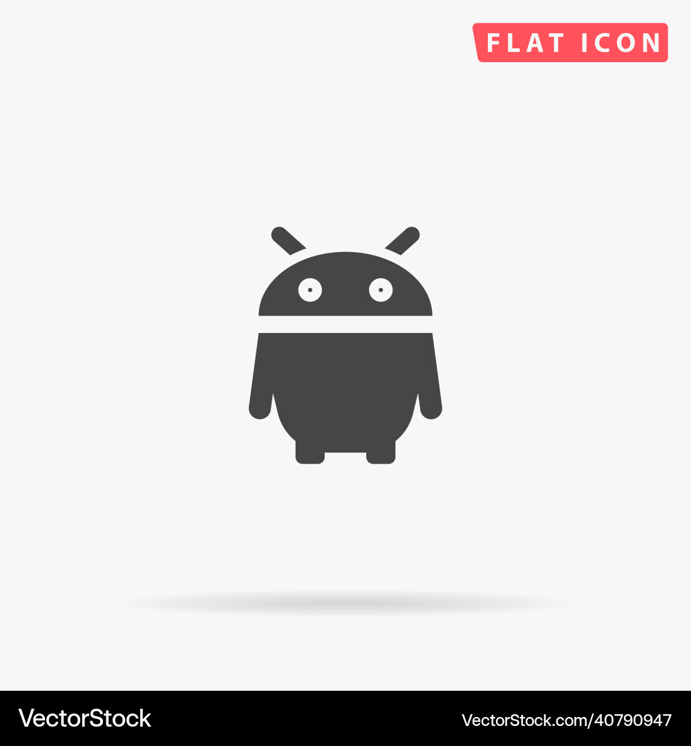 Robot flat icon Royalty Free Vector Image - VectorStock