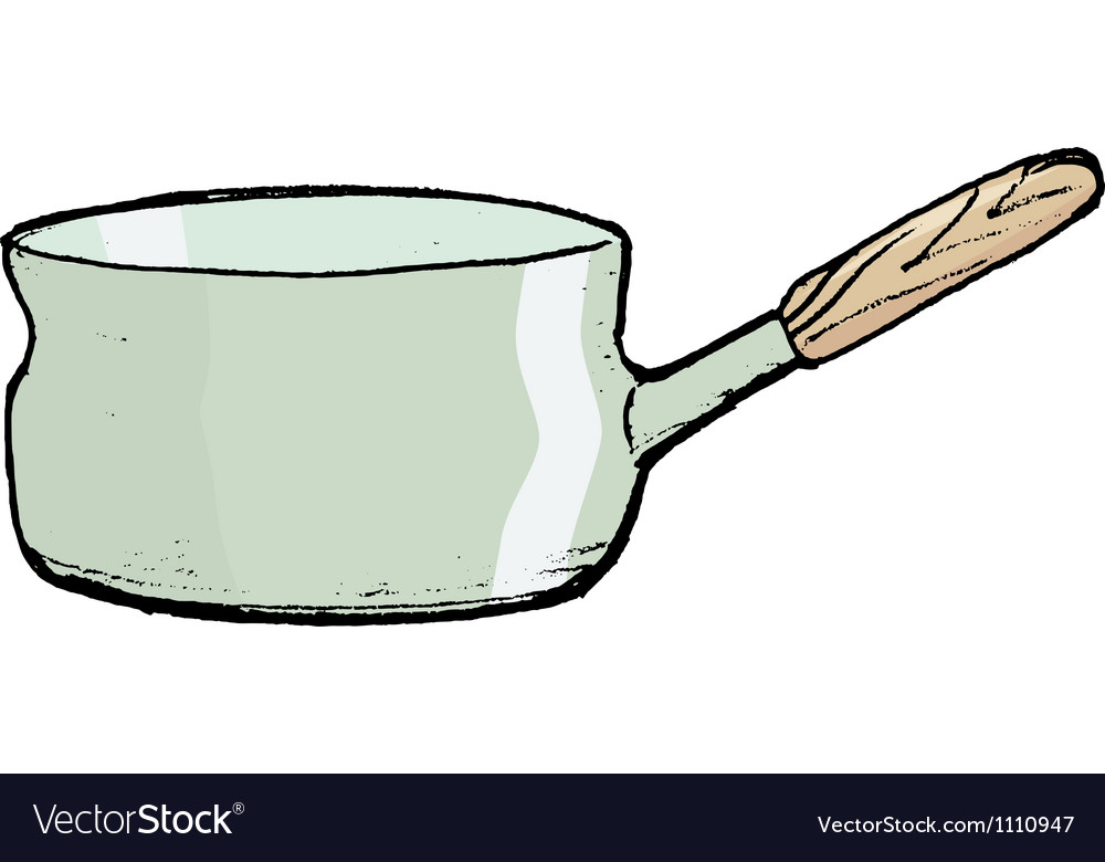 Saucepan with handle Royalty Free Vector Image