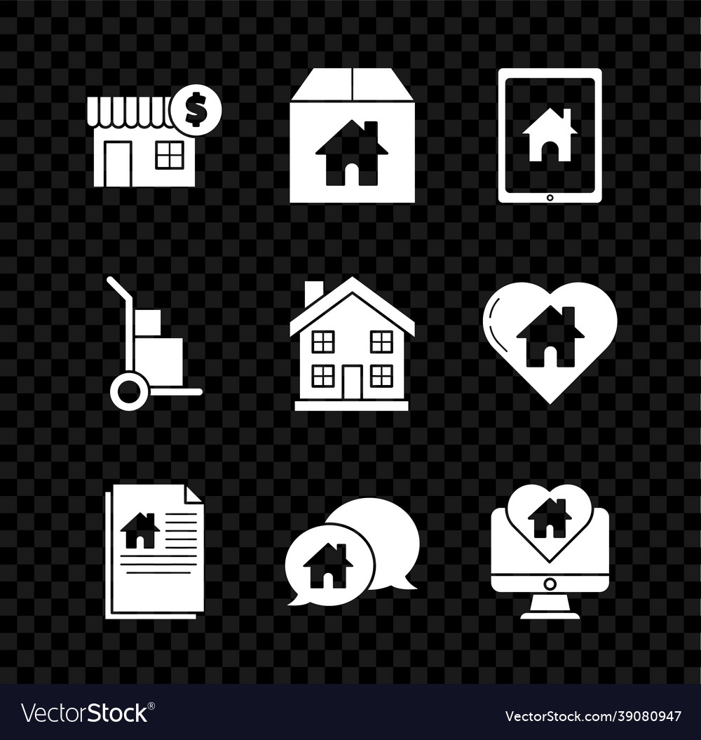 Set house with dollar symbol cardboard box house Vector Image