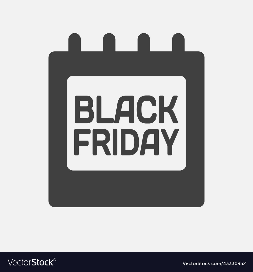 Black friday - icon calendar day sale Royalty Free Vector