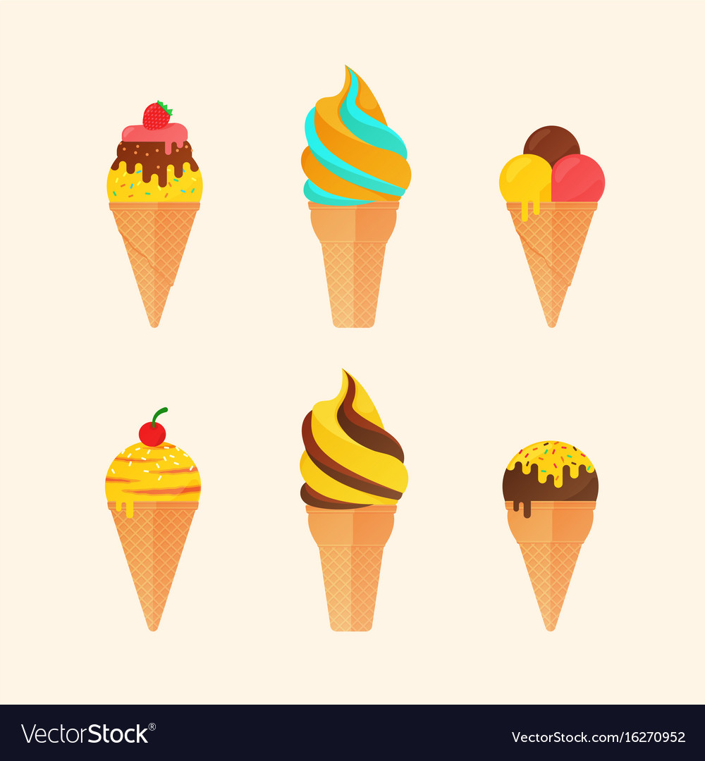 Ice cream set Royalty Free Vector Image - VectorStock